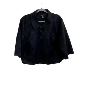Spenser Woman Black Cropped Polka Dot Blazer _ Size 1X (EUC)